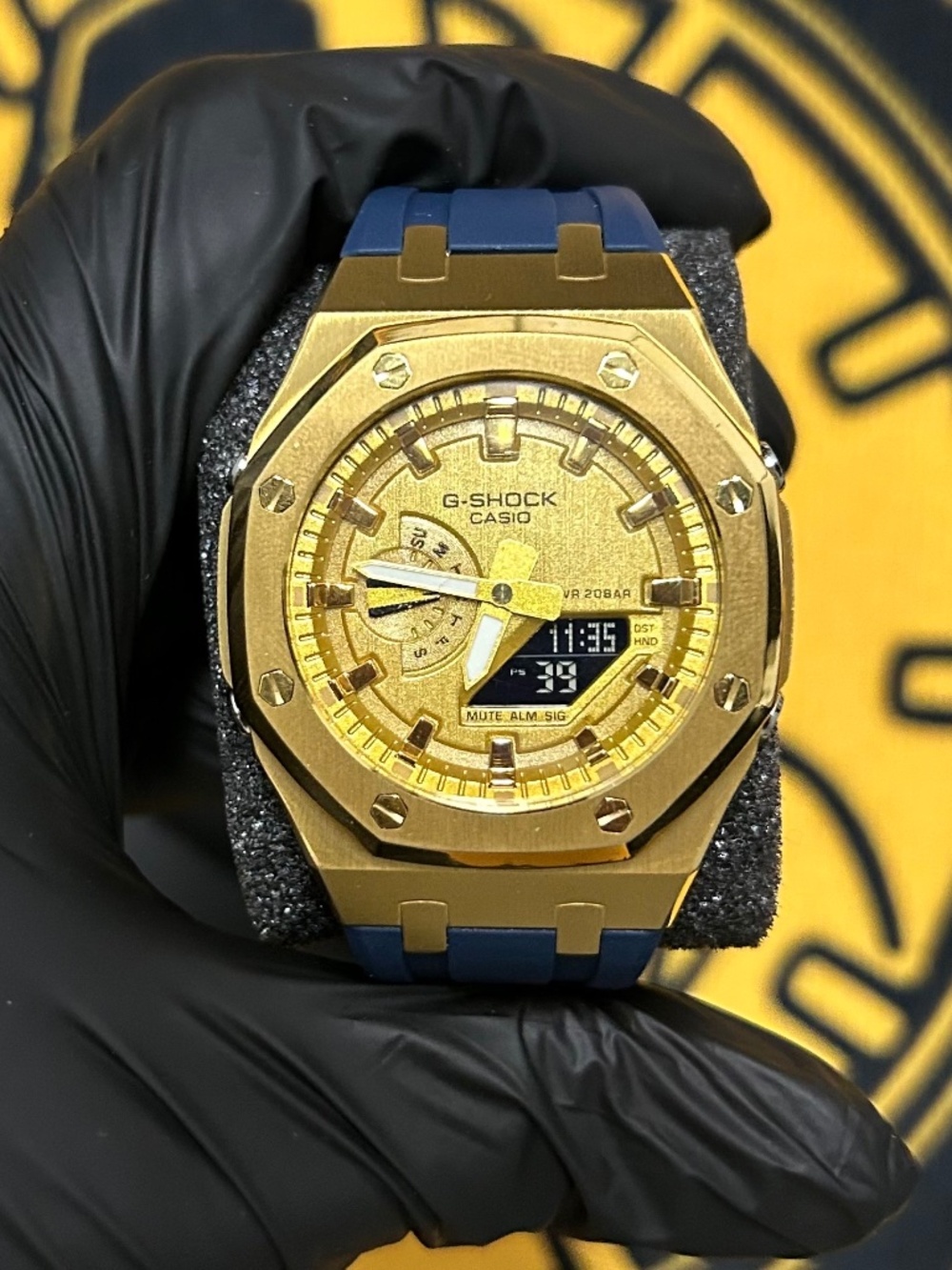 💛💙 CASIO G-SHOCK – GOLD / NAVY BLUE – METAL CASE CUSTOM BUILD 💙💛